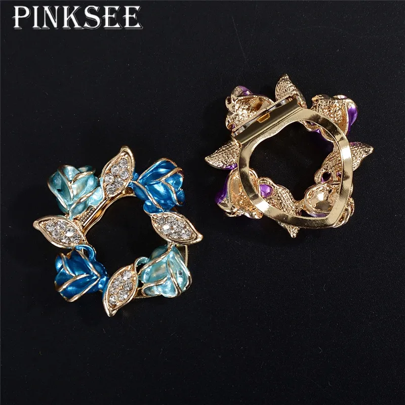 Булавки ksee Хрустальная роза цветок брошь горный хрусталь Шарм Броши подарок на