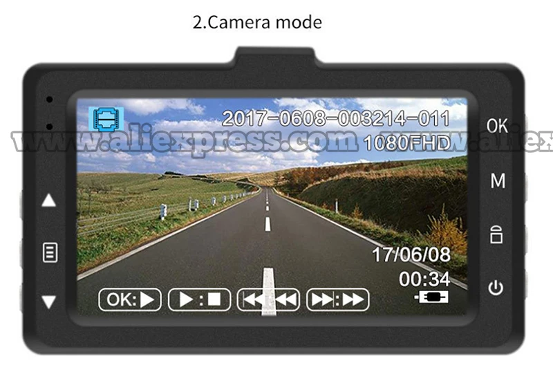 Автомобильный видеорегистратор Full HD 1080P DVR с углом обзора 170 градусов, видеорегистратор с функцией ночного видения