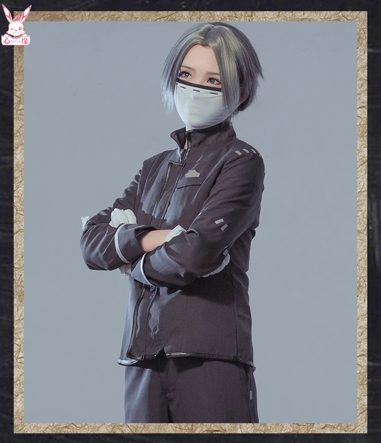Fame Identity V Cosplay Costume Okuribito Uniform Suit Unisex Man Female 4in1 Top+Pants+Gloves+Mask