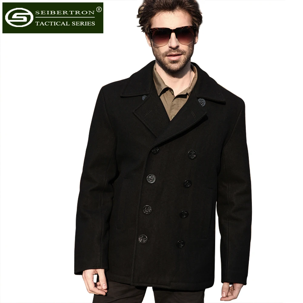 Новое мужское шерстяное пальто США темно синий тип 80% шерсть USN полупальто куртка