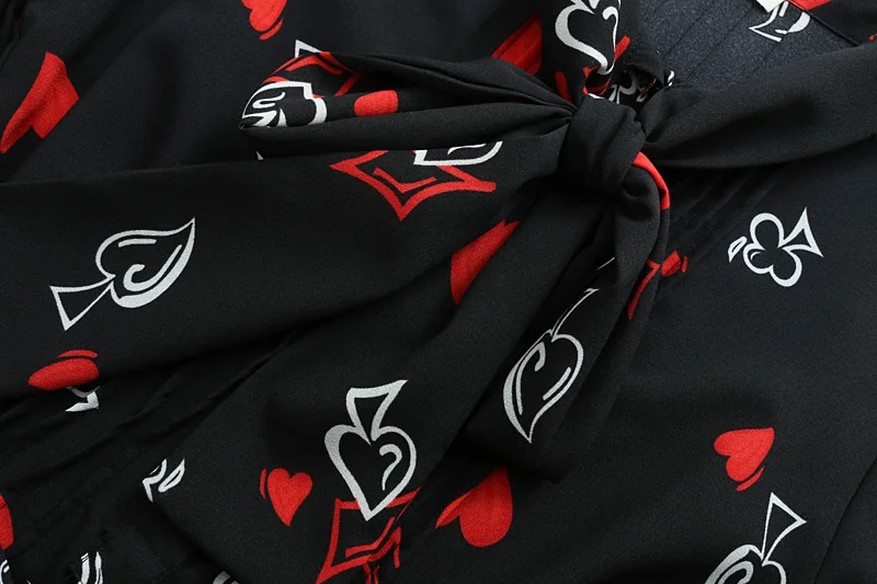 Flabbit женское винтажное платье с длинным рукавом и принтом сердечек