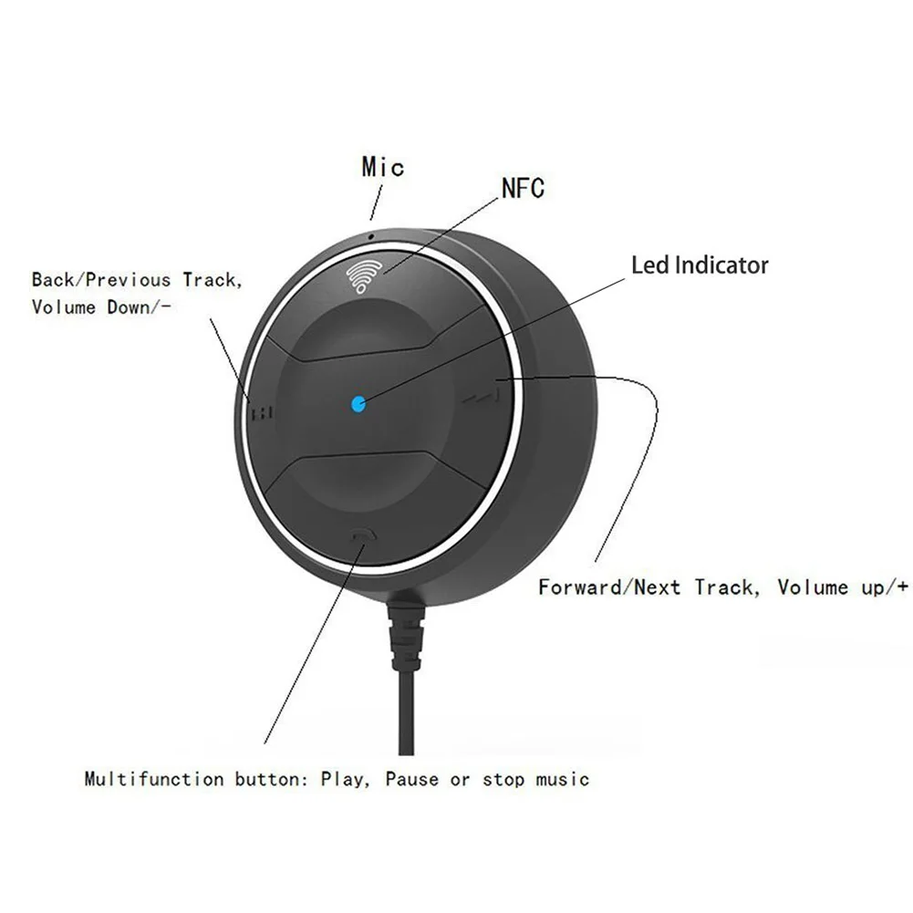 Новый Bluetooth автомобильный комплект свободные руки с функцией NFC Aux приемник