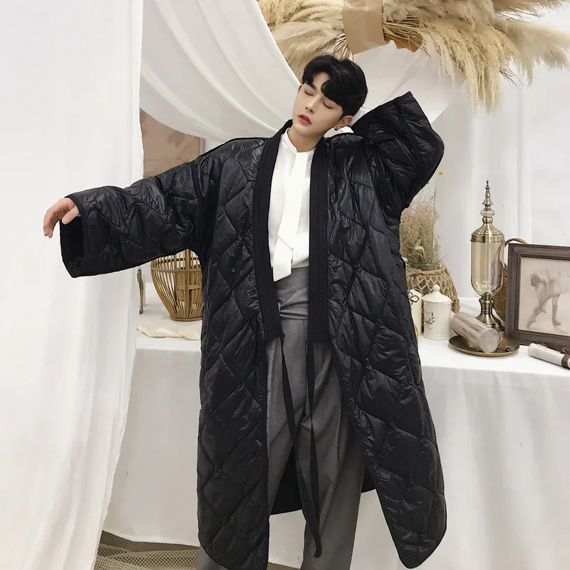 Мужская теплая хлопковая куртка без воротника Zogaa длинная парка зима 2019|Мужские