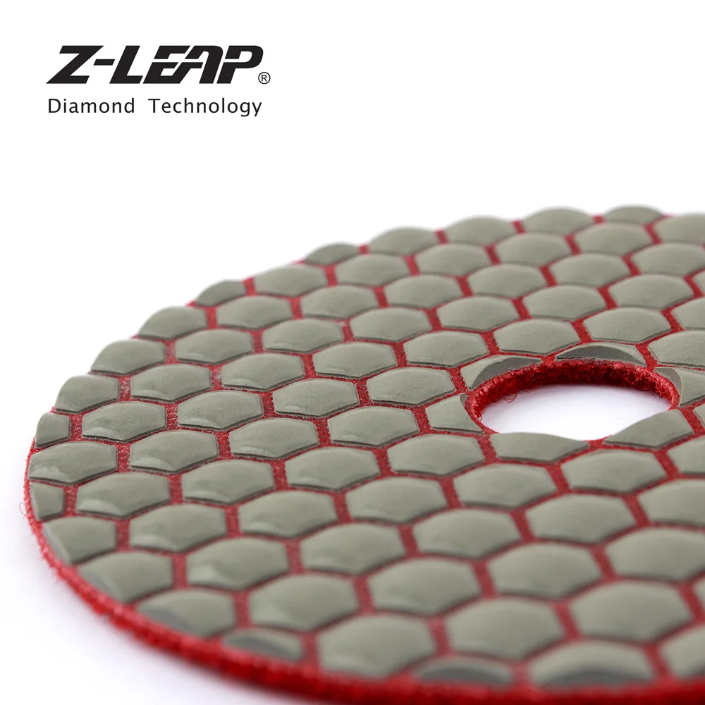 Z-LEAP 7 шт./компл. 4 дюйма Алмазные сухие полировальные подложки гибкий алмазный шлифовальный круг с полимерной связкой шлифовальный диск для Гранит Мраморное шлифовальное колесо