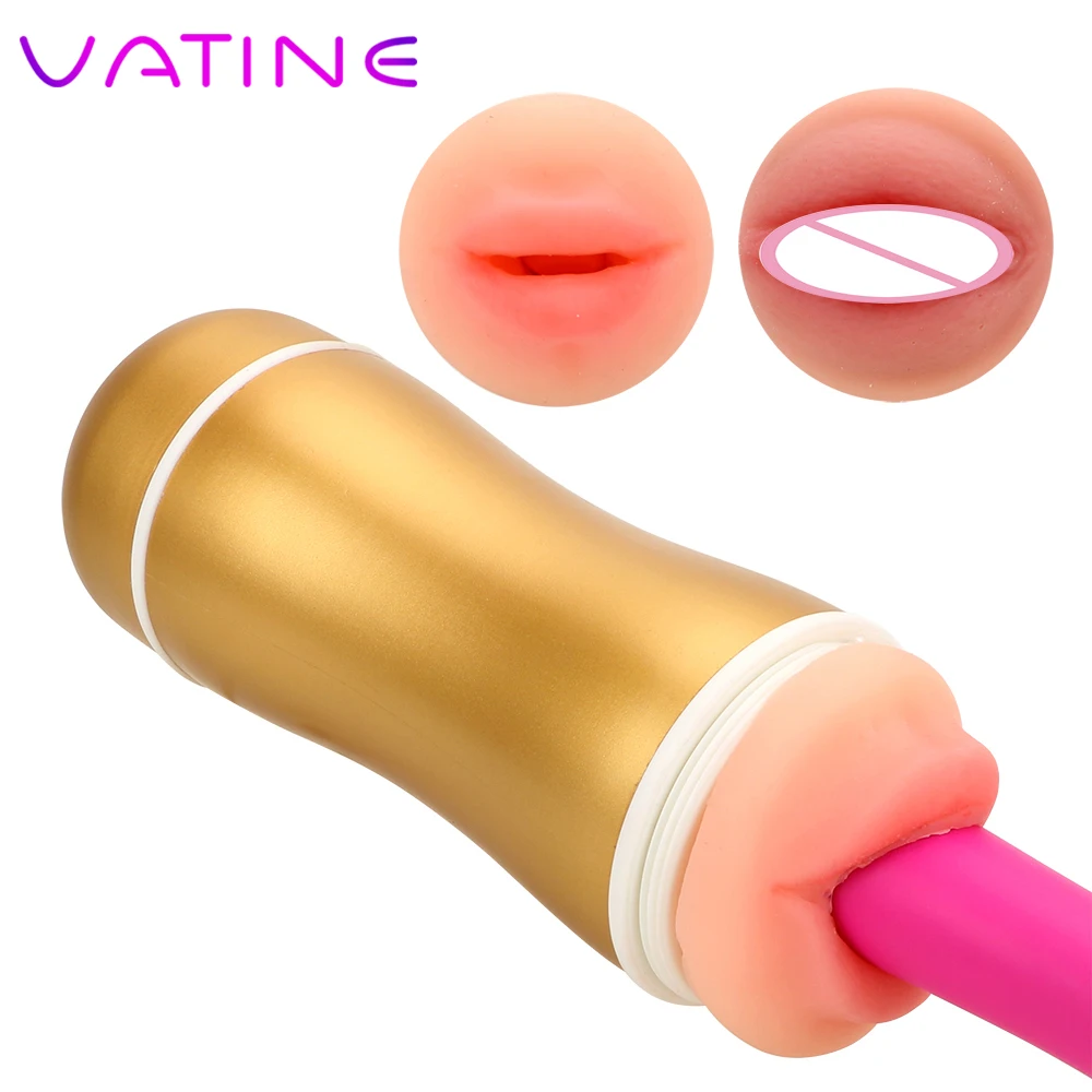 VATINE Double Hole Vagina and Mouth Masturbation Cup Aircraft Sex Toys For Man Artificial Real Pussy | Красота и здоровье