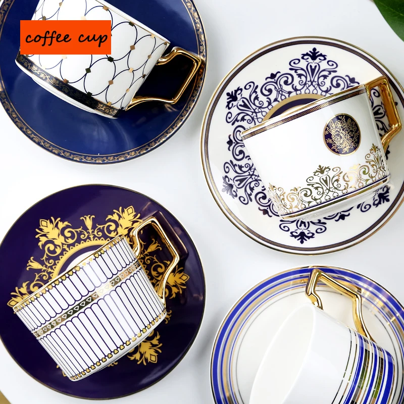 

Flower tea cup set home European ceramic coffee cup English afternoon tea set black tea bone china coffee cup for wedding gifts