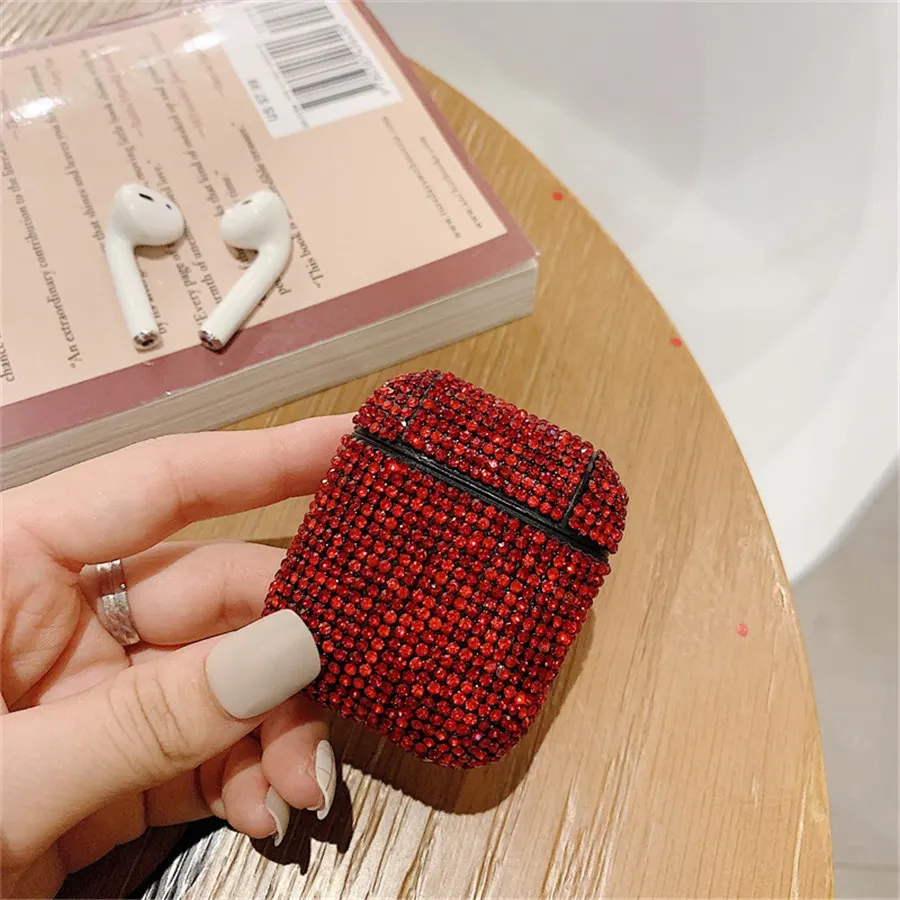 Чехол для Airpods Блестящий горный хрусталь чехол для наушников Airpods 2 защитный чехол Роскошные Наушники Аксессуары зарядная коробка