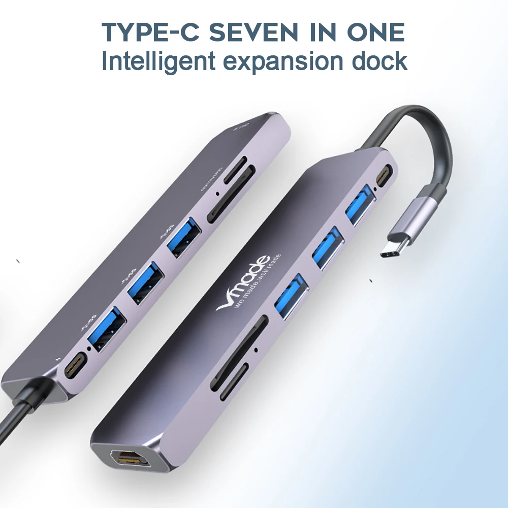Vmade USB C концентратор к HDMI 3 0 SD/TF кардридер концентраторы USBC сплиттер для MacBook Pro Huawei