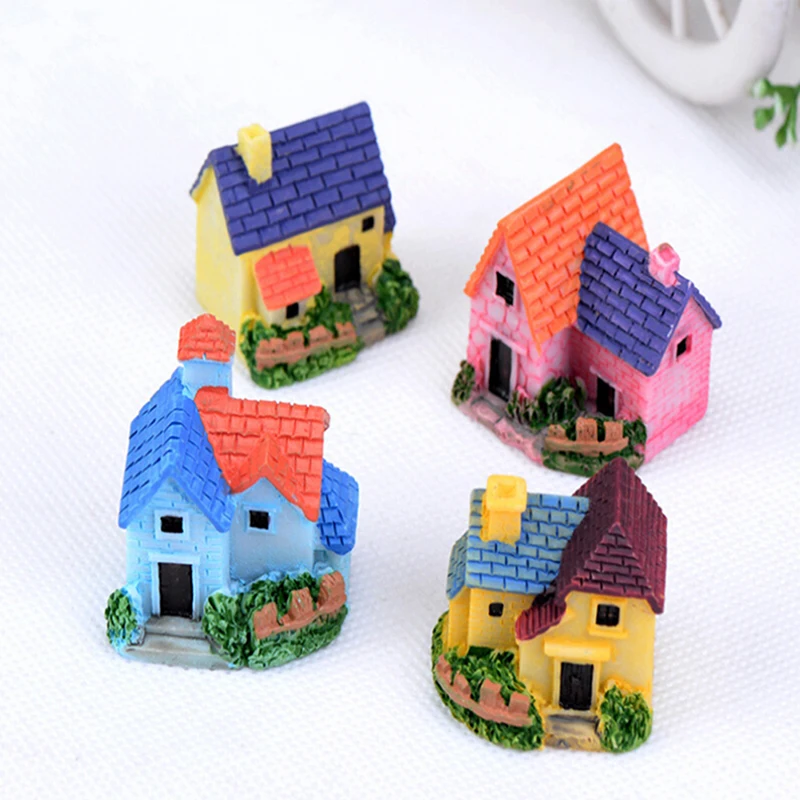 

1 Pcs Random Color Miniature House Villa Woodland Fairy Figurines Castle Fairy Garden Miniatures Castles Terrarium Garden