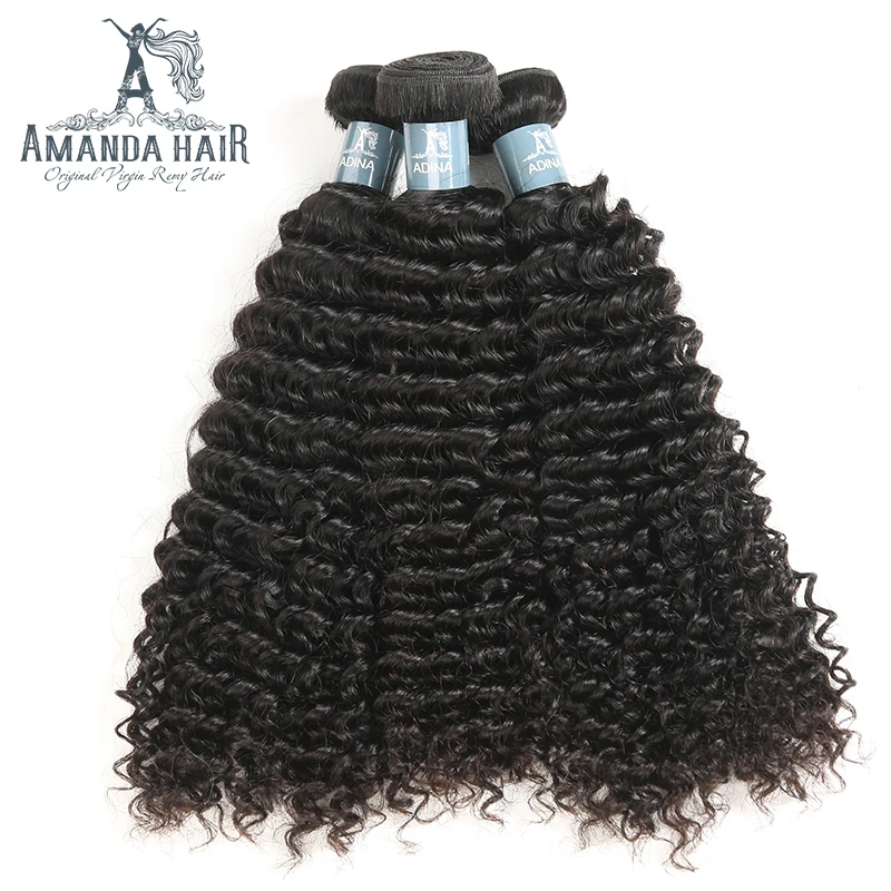 Аманда кудрявый накладка из натуральных волос 100% Необработанные бразильские