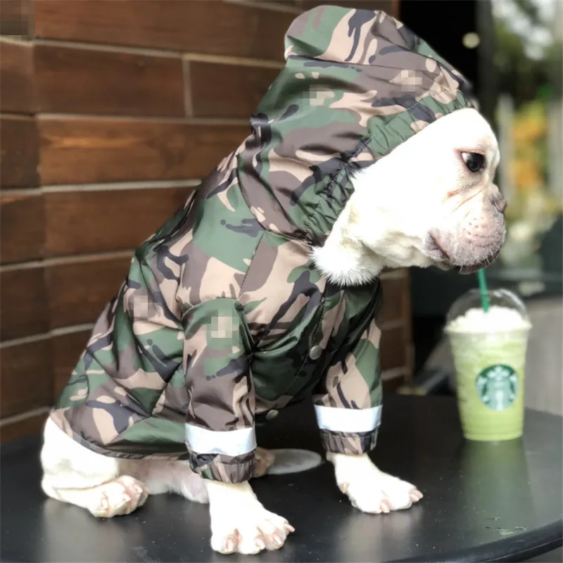 Pet Dog Raincoat Clothes Waterproof Raining Rain Coat For Big Dogs Camouflage Outdoor Costumes French Bulldog |