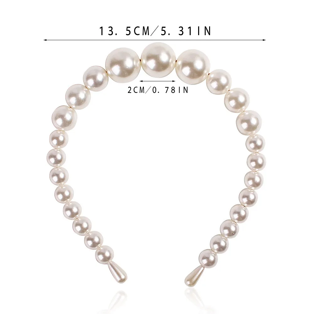 Новинка, модные роскошные большие жемчужные повязки для волос для женщин и девушек, Элегантные украшения, повязка на голову, аксессуары для волос, подарок на день рождения