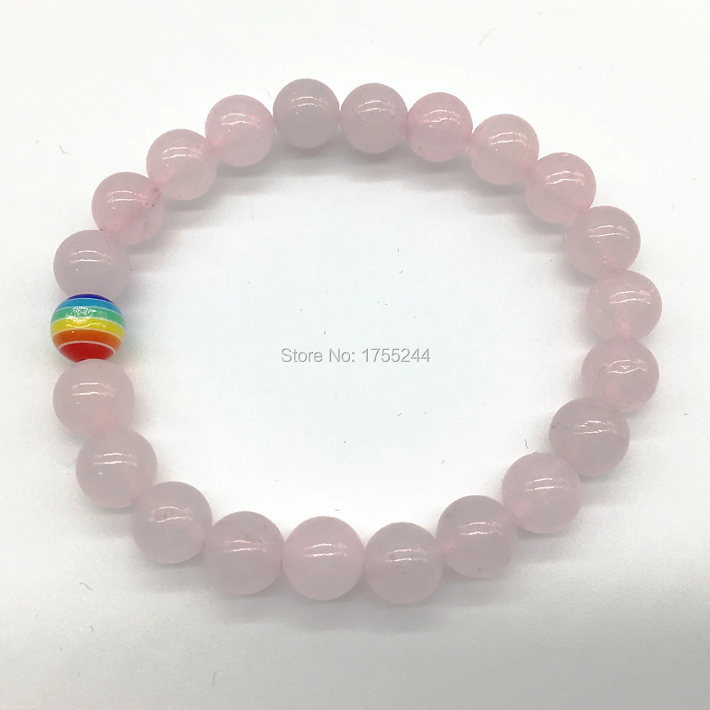 Sn1210 Мода Радуга чакра Карамельный цвет браслет энергии Howlite розовый кристалл исцеления Йога браслет
