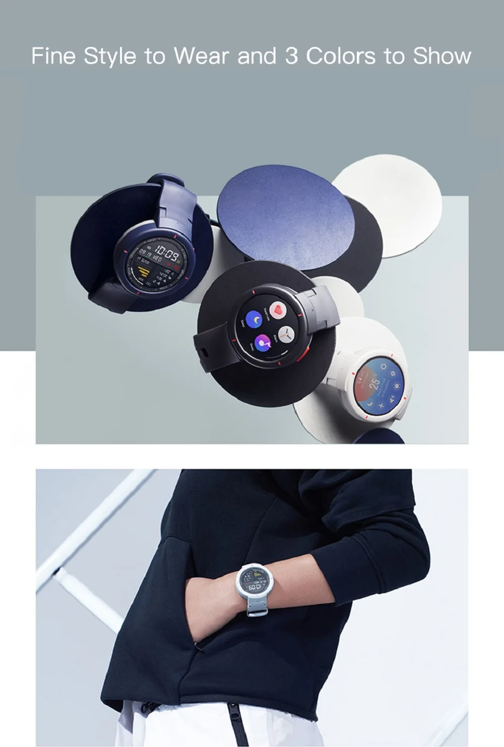 Глобальная версия Huami Amazfit Verge смарт-телефон часы с сделать/ответить на звонок IP68 AMOLED сенсорный экран Bluetooth/WiFi для мужчин/женщин
