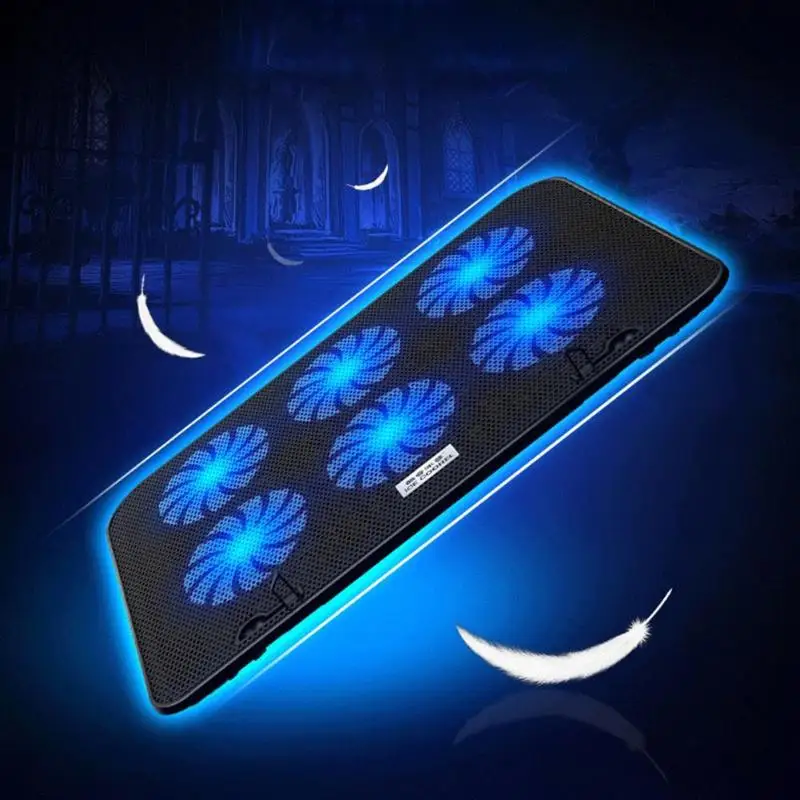 Охладитель для ноутбука ICE COOREL A9 2 usb порта 6 охлаждающий вентилятор Скорость регулируемый держатель для ноутбука ПК подставка для 12-17 дюймов ультрабук
