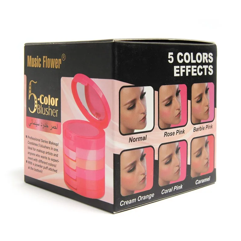 Музыка Flowe Румяна минерализирует Палитры 1 шт. 5 цветов er Макияж матовые и изящные
