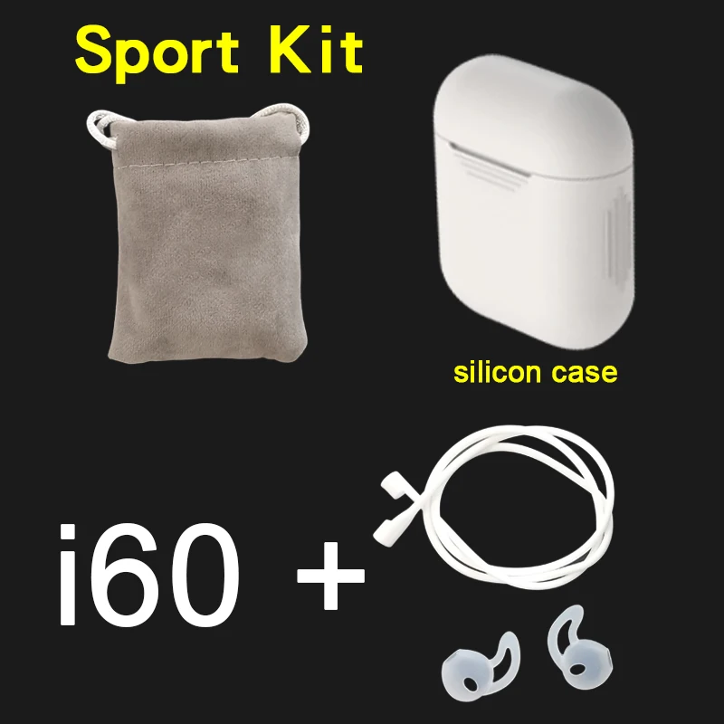 i60 sport kit white Беспроводная bluetooth-гарнитура i60 tws с супер басами tws i60x pk i20 i30 i80 i100 для iPhone Android i60 tws - Цвет: i60 sport kit white