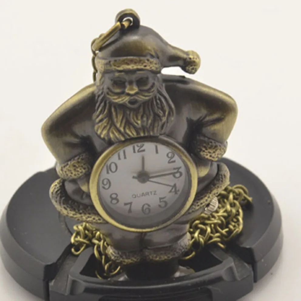 Favourite Steampunk Antique Bronze cartoon Santa Claus retro pocket watch necklace Keychain Clocks Pendant table hanging jewelry | Наручные