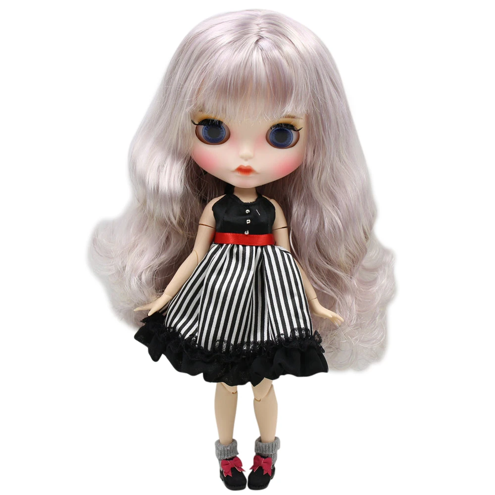 Кукла ICY DBS Blyth для No.BL1049/288 фиолетовые Смешанные серебряные волосы резные губы