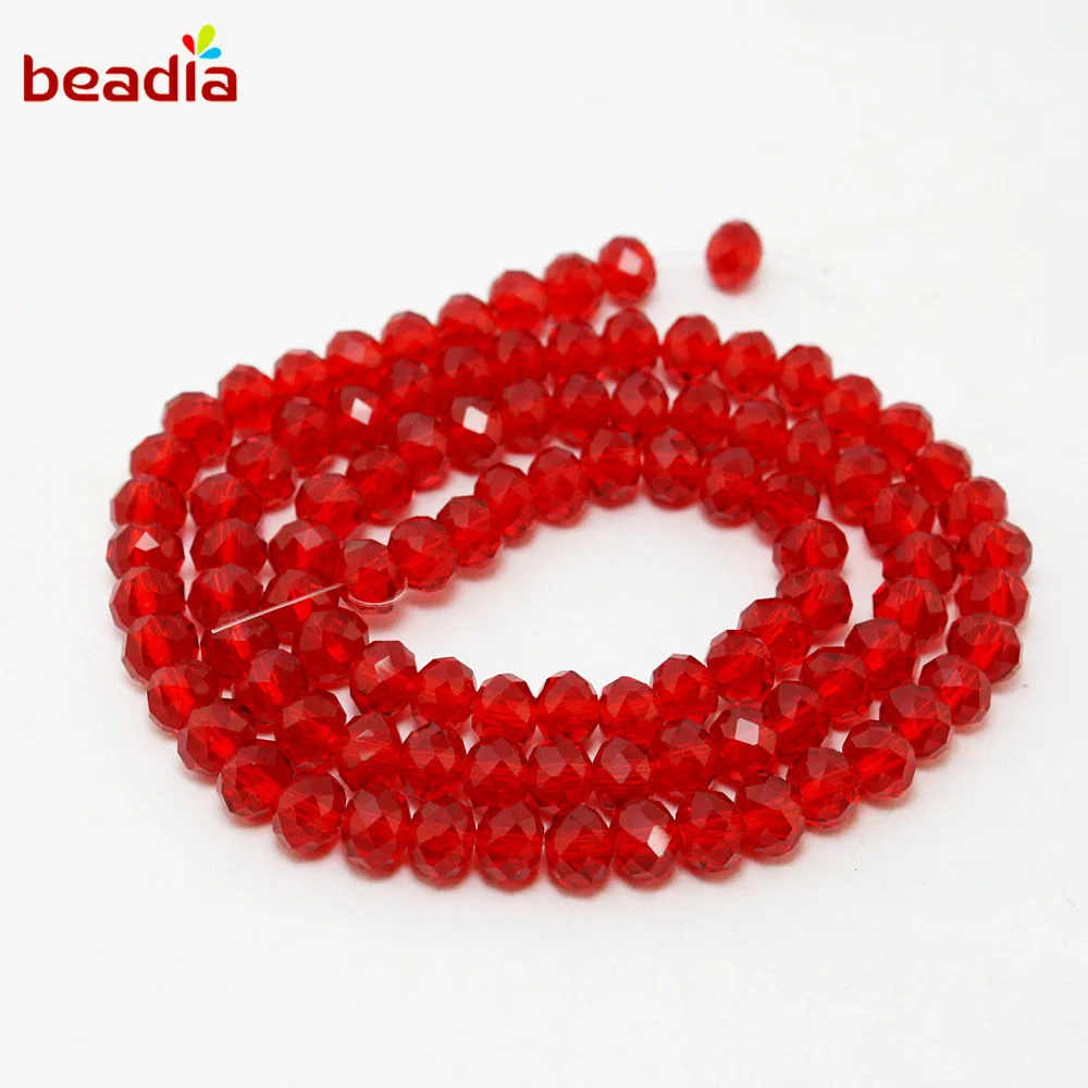 Круглые стеклянные бусины разделители черные прозрачные красные 50 шт. 4 Х6