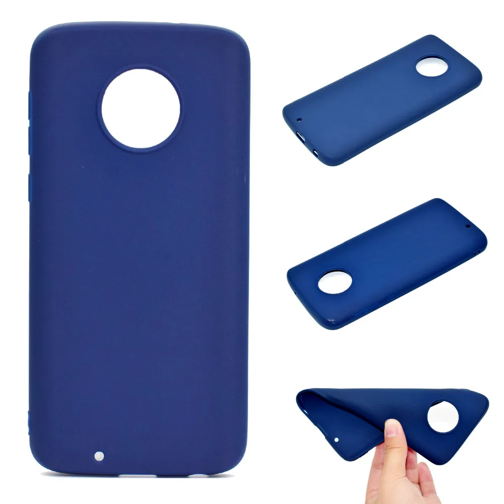 Sunjolly Solid Color Case for MOTO G6 Plus Soft TPU Silicon Pink Blue Thin Phone Cases Cover coque Motorola |