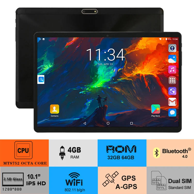 2019 новейший 10 дюймовый планшетный ПК 3G 4G LTE Octa Core Android 8 0 OS 4 Гб RAM 64 ROM 5.0MP 2.5D