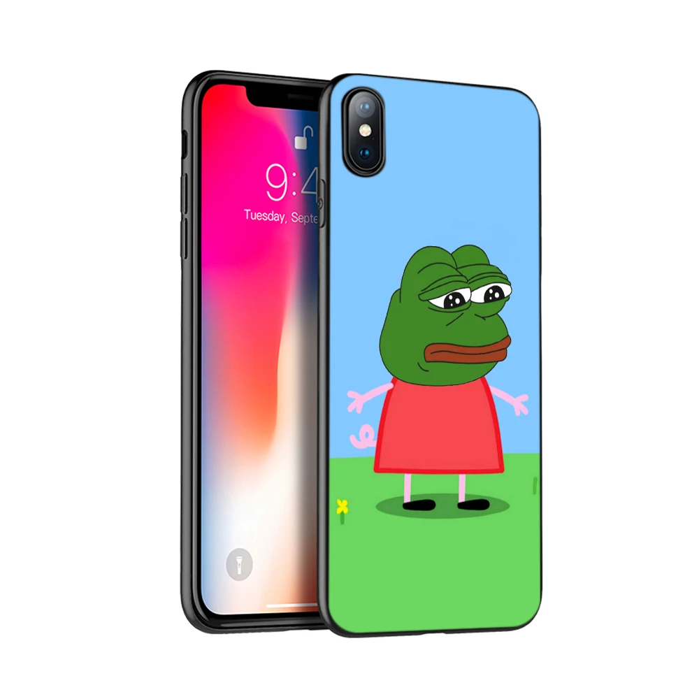 18381 Черный чехол ТПУ для iphone 5 5s se 6 6s 7 8 plus x 10 силиконовый чехол для iphone XR XS 11 pro MAX чехол Забавный лягушка мем животное - Цвет: 18381