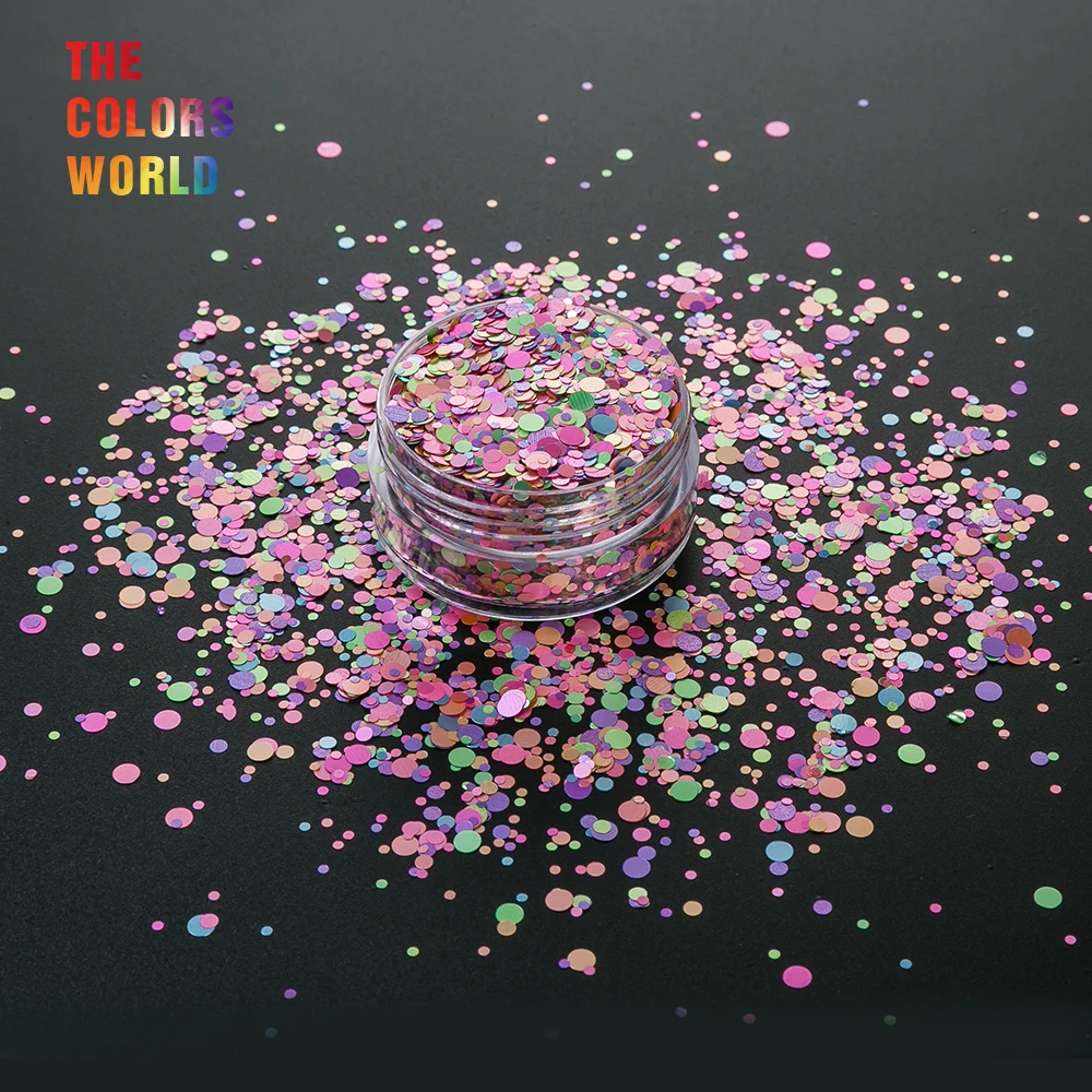 Перламутровый перламутровый микс цветов в горошек смешанный размер блеск для