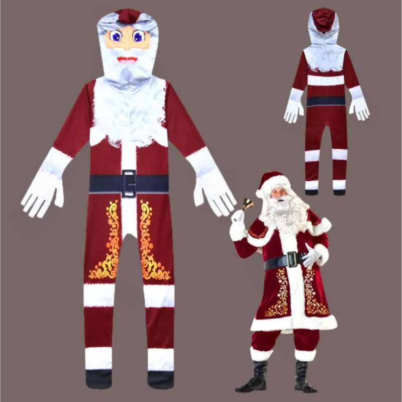 boys kids merry christmas gifts children Santa Claus cosplay clothing suit party dress coverall Onesies clothes 3-14Y |