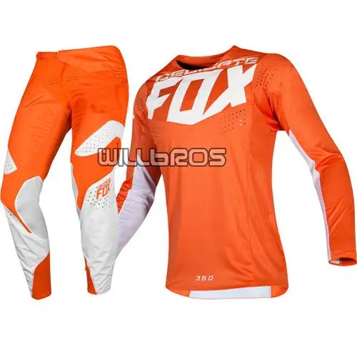 Orange Delicate Fox Motocross MX 360 Kila оранжевая Майка штаны для мотоцикла Dirt bike внедорожный набор для взрослых - Цвет: Orange