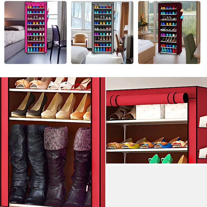 Минималистский современный стеллаж для обуви большой емкости 9 ярусные полки