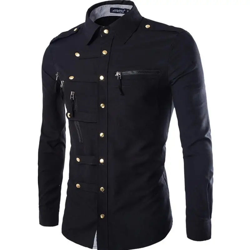 Для мужчин рубашка с длинными рукавами Мужская мода высокого класса личность