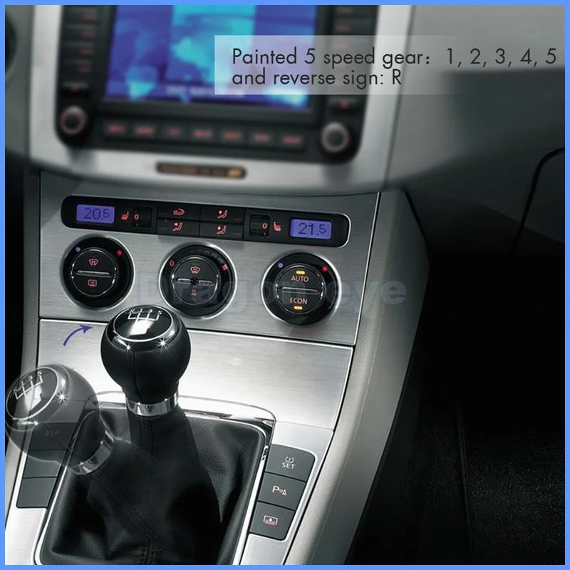 Для VW Passat B6 2006 2007 2008 2009 2010 2011 автомобиль-Стайлинг 5 скоростей ручка переключения передач с кожаной гетрой хромированная отделка