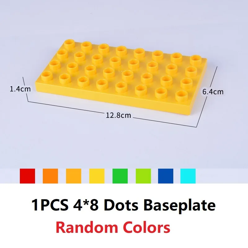1PCS 32Dots Plate Строительные блоки большого размера, аксессуары, совместимые с Duploed DIY, детали блоков, рисунок, строительный лабиринт, гоночный трек, детские игрушки, подарки - Цвет: 1PCS 32Dots Plate