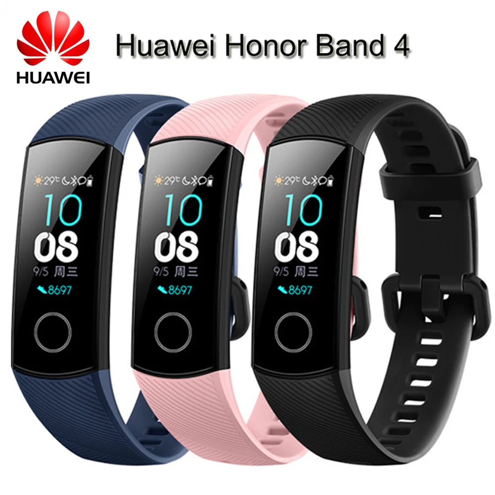huawei Honor Band 4 стандартная версия Смарт Браслет 0,9" сенсорный экран монитор сердечного ритма плавательный фитнес-трекер
