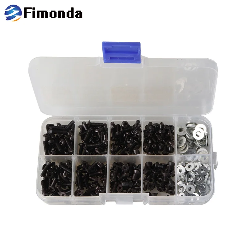 340pcs kit Fimonda 180/340 шт коробка с винтами набор HSP винтов комплект шестигранных винтов M3 шайба M4 плоская прокладка для HSP модель дистанционного управления автозапчасти - Цвет: 340pcs kit