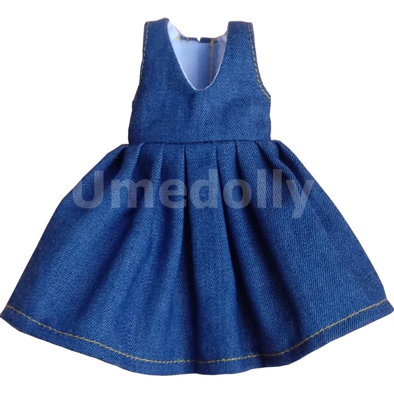 1 шт. джинсовое платье ручной работы для Blyth Barbi Licca Aonze OB24 OB27 Одежда кукол белые