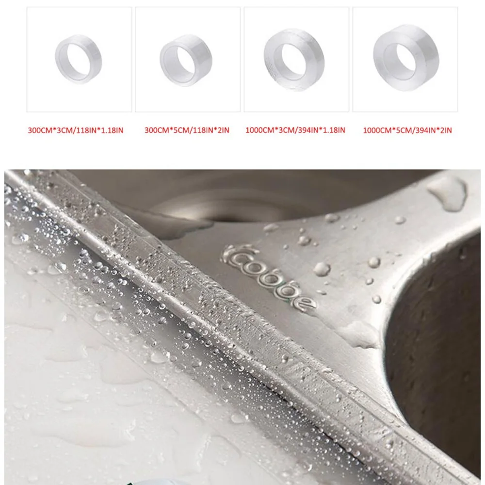 Самоклеящаяся лента водостойкая прозрачная для кухни мойки плесени ванной