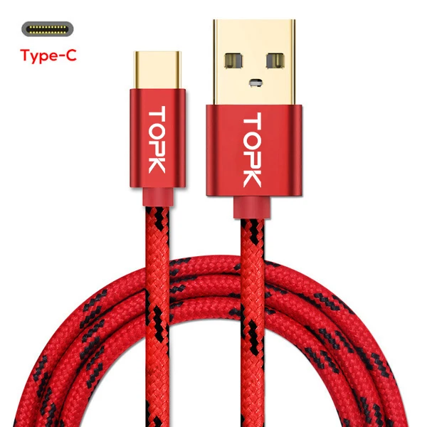 

TOPK [5-Pack] USB Type C Cable Data Sync USB-C Charger Cable For Samsung XiaoMi Huawei Adapter Mobile Phone Cable