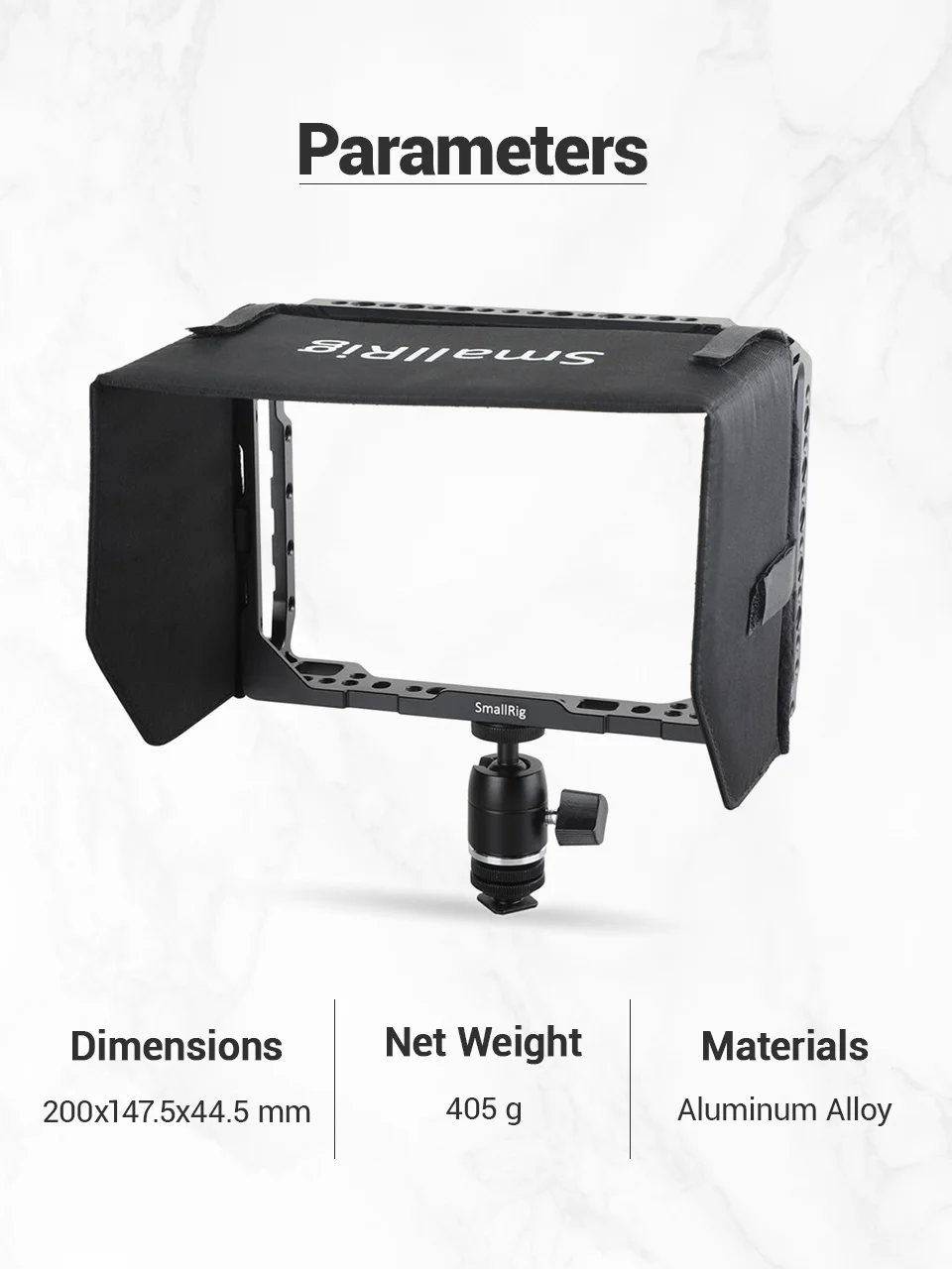 Клетка для монитора SmallRig с солнцезащитным козырьком для Blackmagic Design Video Assist " мониторы с HDMI зажим+ шаровая Головка наборы-1988