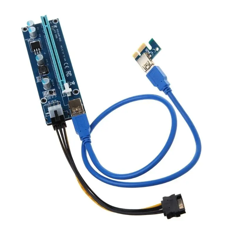 Pci Express 6 Pin к Sata 1x 16X Usb 3 0 расширитель адаптер Led Btc Майнинг|Платы управления для