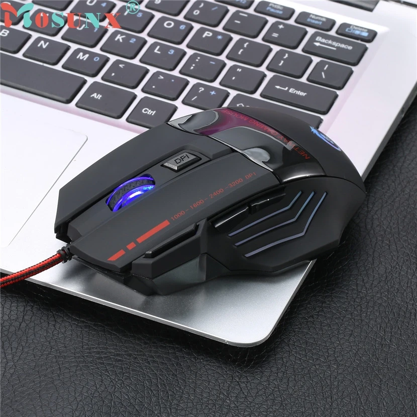 Mosunx популярная оптическая USB Проводная профессиональная игровая мышь 3200 DPI 7D