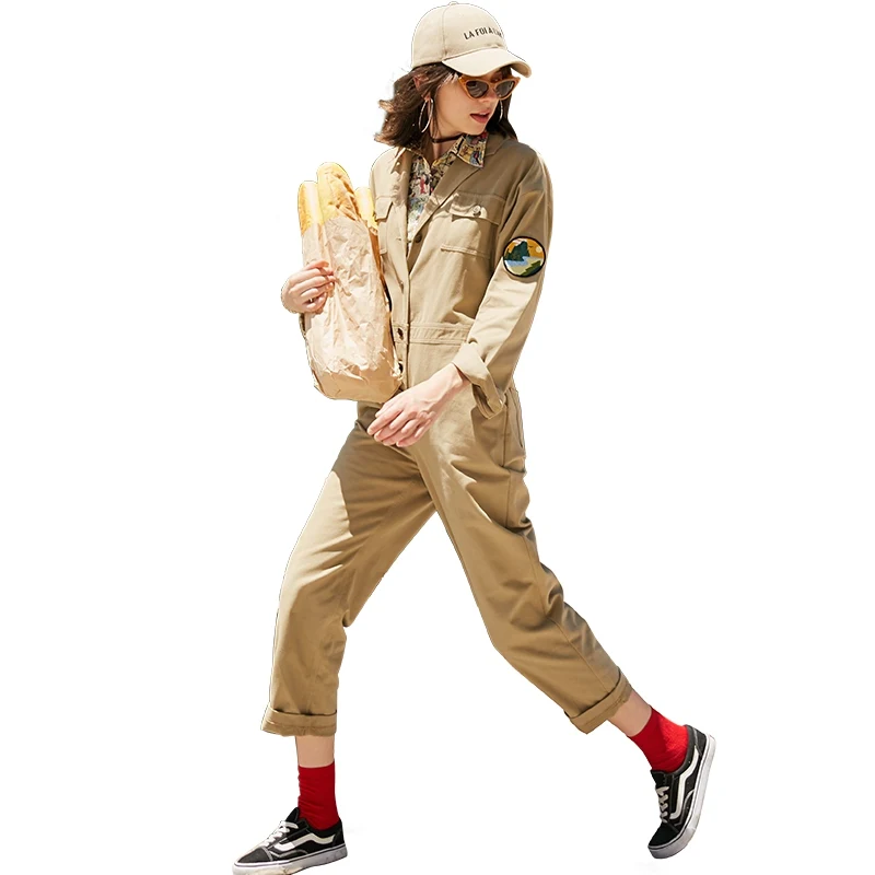 Весна 2019 Новое поступление оснастки комбинезон женский ретро Европа Высокая