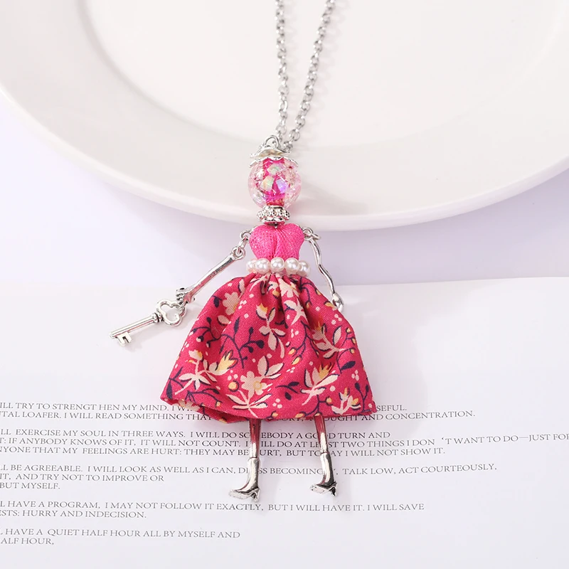 YLWHJJ Новая мода длинная цепочка кукла кулон ожерелье для женщин горячий цветок