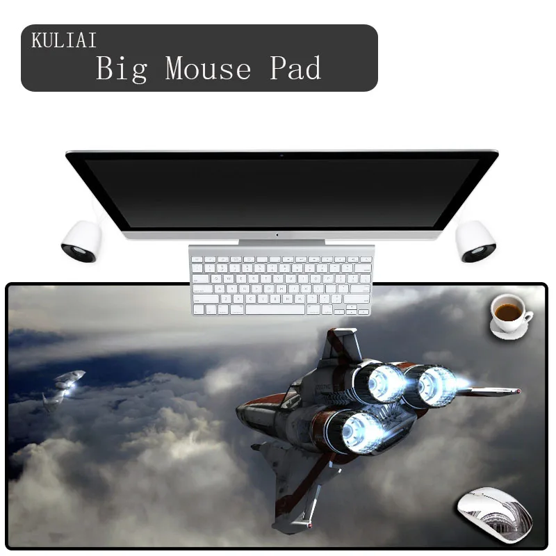 XGZ игровой резиновый коврик для мыши Battlestar Galactica Art космический истребитель многоразмерный дополнительный игровой компьютер для подарка бойфренду