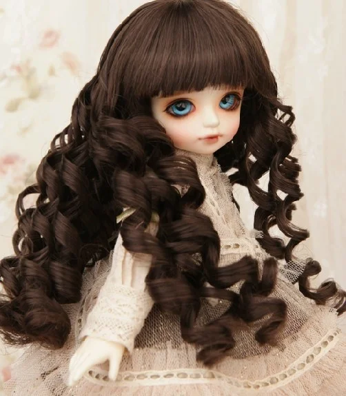 

doll accessories 1/3 1/4 1/6 bjd wig doll hair wig long curly wavy girl female cute fringe bangs baby high temperature - GA99