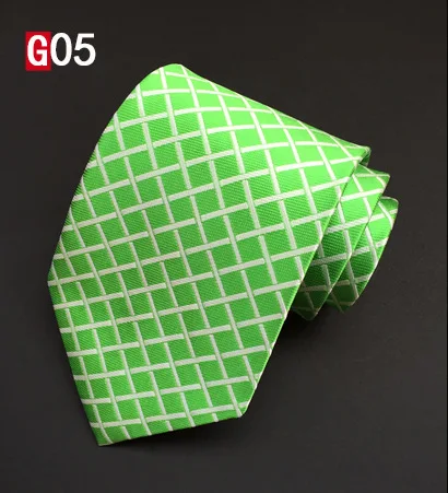 G05 Высококачественный мужской классический полосатый клетчатый Шелковый полиэстеровый тканый черный синий оранжевый галстук, деловой Свадебный вечерний ежедневный галстук - Цвет: G05