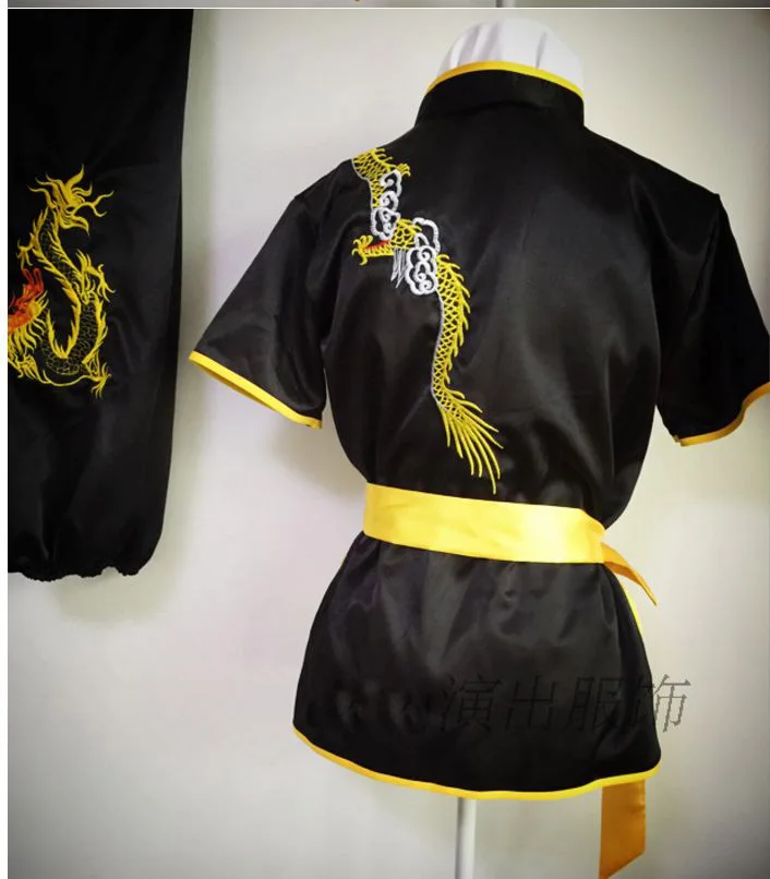 Унисекс детская и взрослая вышивка дракон Кунг фу Униформа ушу боевые искусства