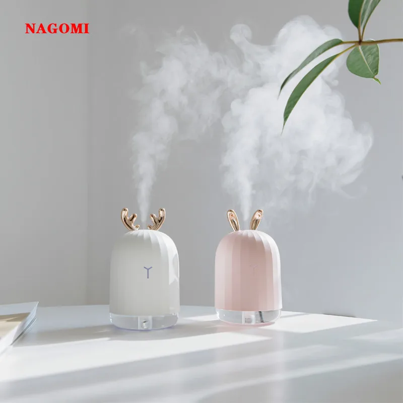 

220ML Ultrasonic Air Humidifier USB Cute Rabbit Deer Aromatherapy Essential Oil Diffuser With Colorful LED Light For Home Office