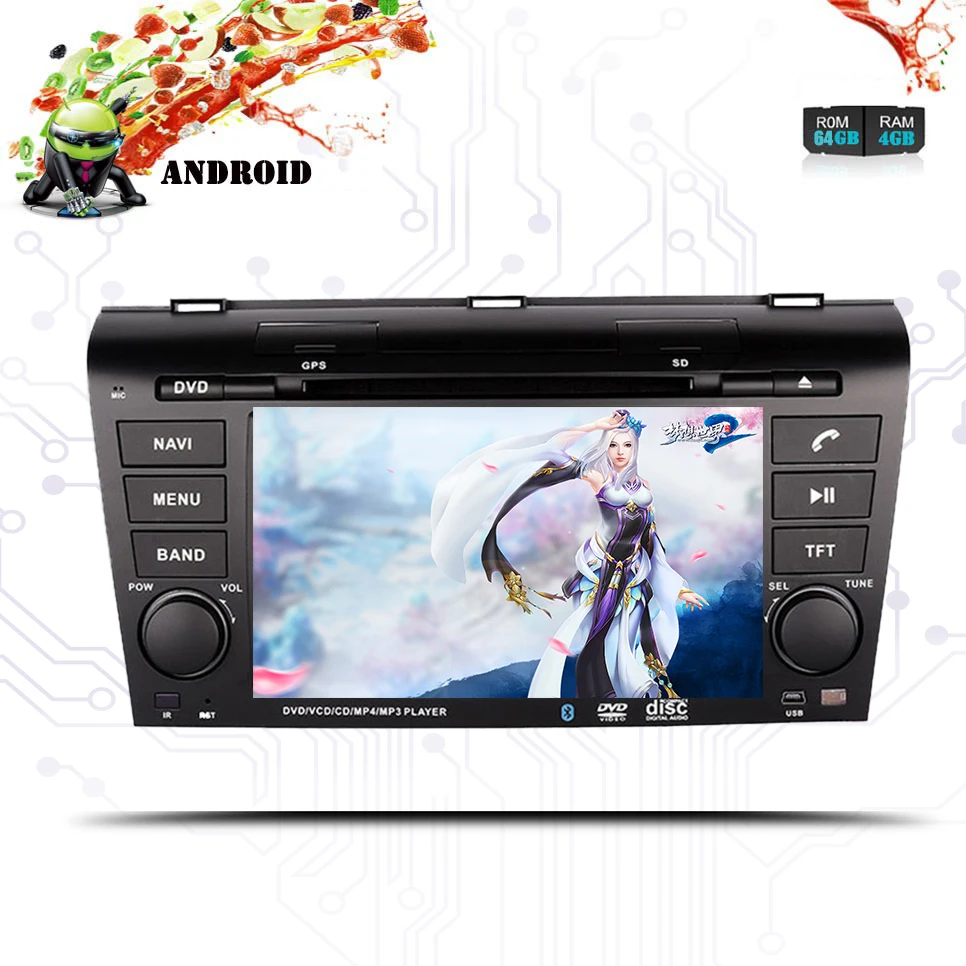 7 дюймовый Android 9 0 gps навигатор автомобильный радиоплеер для Mazda 3 2004 2009 с Bluetooth WIFI